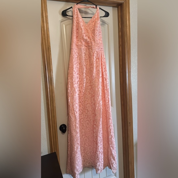 David's Bridal Dresses & Skirts - Elegant Pink Lace Gown